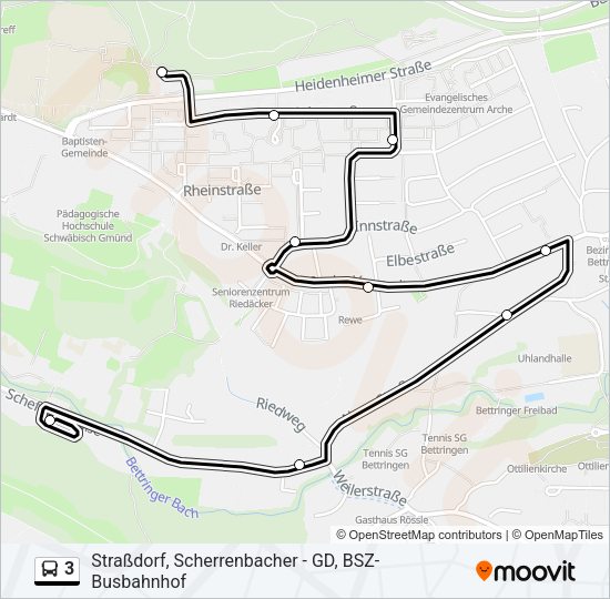 3 Bus Line Map