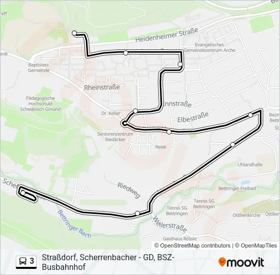 3 Bus Line Map