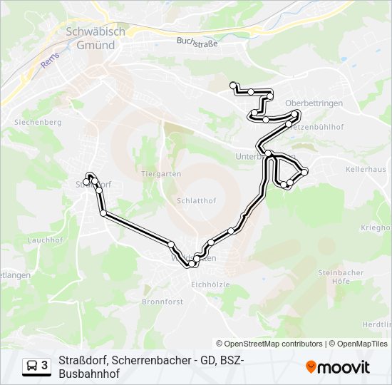 3 Bus Line Map