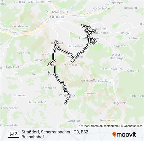 3 Bus Line Map