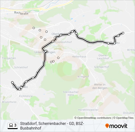 3 Bus Line Map