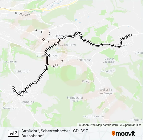 3 Bus Line Map
