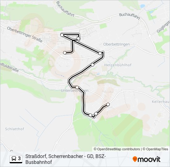 3 Bus Line Map