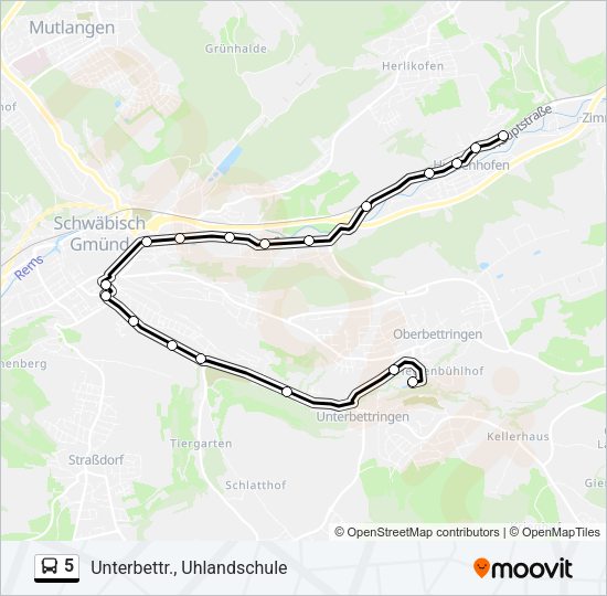 Автобус 5: карта маршрута