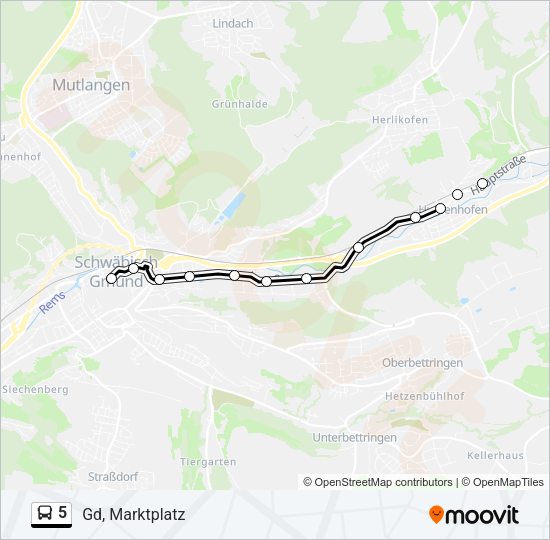 5 Bus Line Map