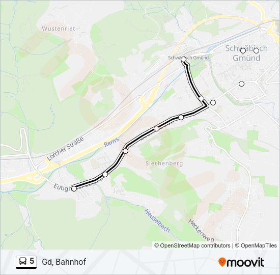 5 Bus Line Map
