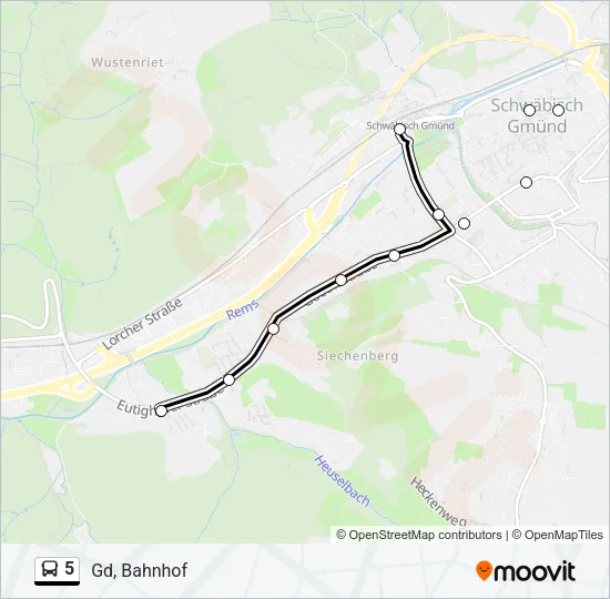 5 Bus Line Map
