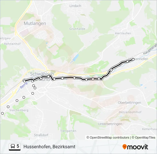 5 Bus Line Map