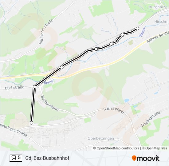 5 Bus Line Map