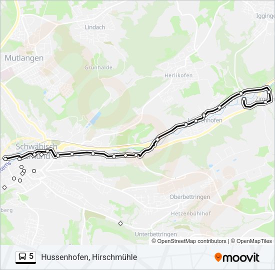 5 Bus Line Map