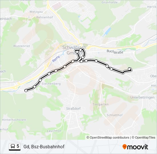 5 Bus Line Map