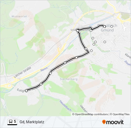 5 Bus Line Map