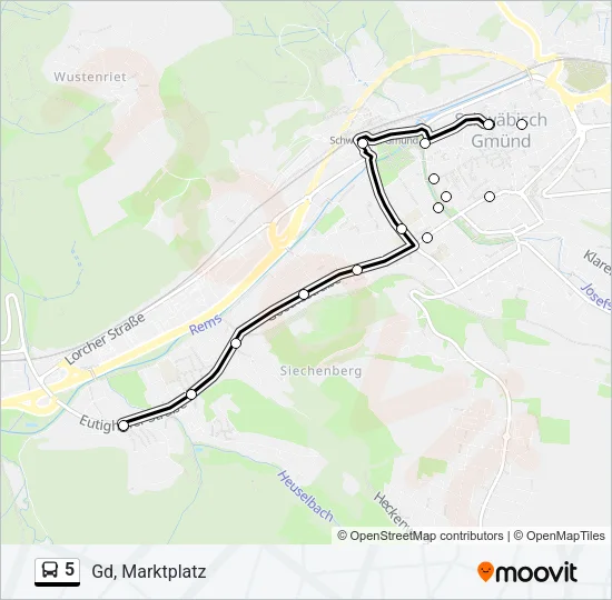 5 Bus Line Map