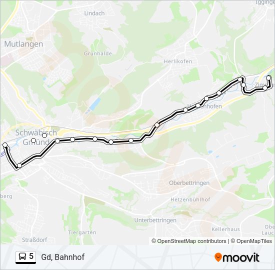 5 Bus Line Map
