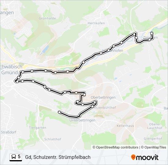 5 Bus Line Map