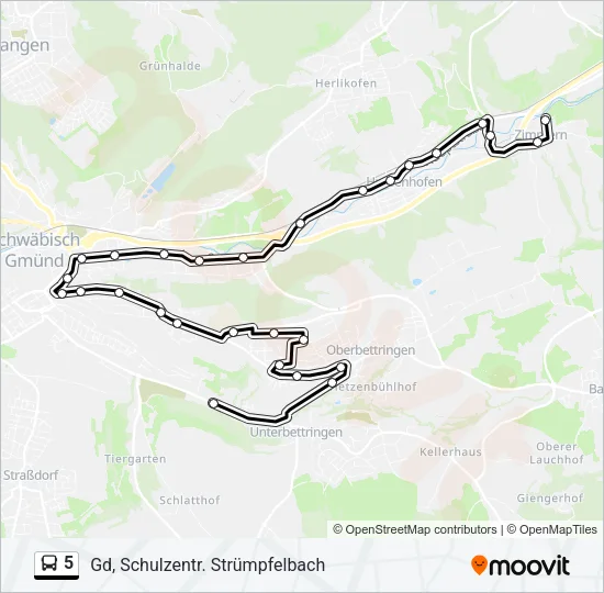 Автобус 5: карта маршрута