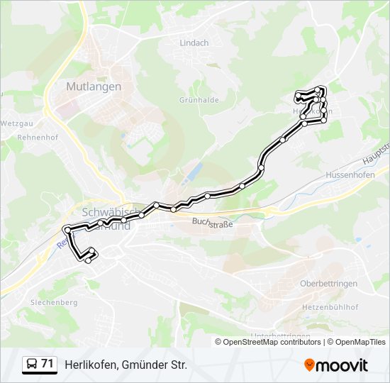 71 Bus Line Map