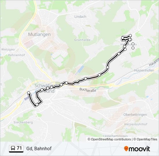 71 Bus Line Map