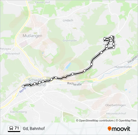 71 Bus Line Map