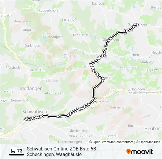 73 Bus Line Map