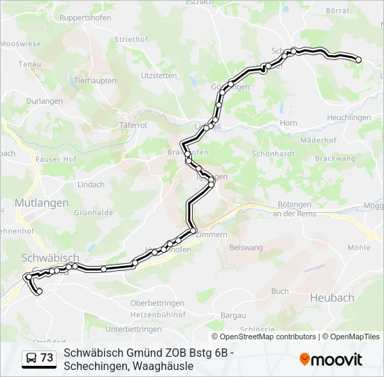 73 Bus Line Map