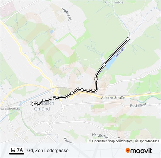 Автобус 7A: карта маршрута