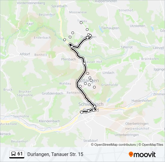 61 Bus Line Map