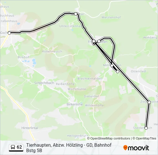 62 Bus Line Map