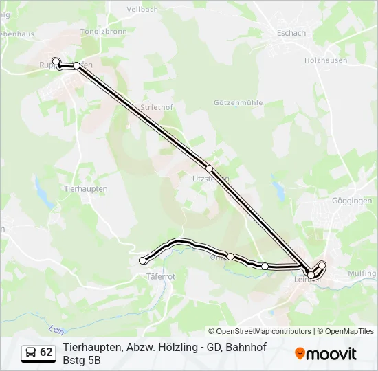 62 Bus Line Map