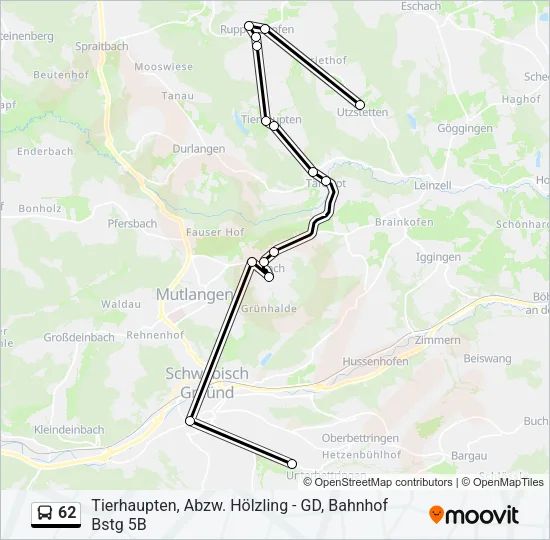 62 Bus Line Map