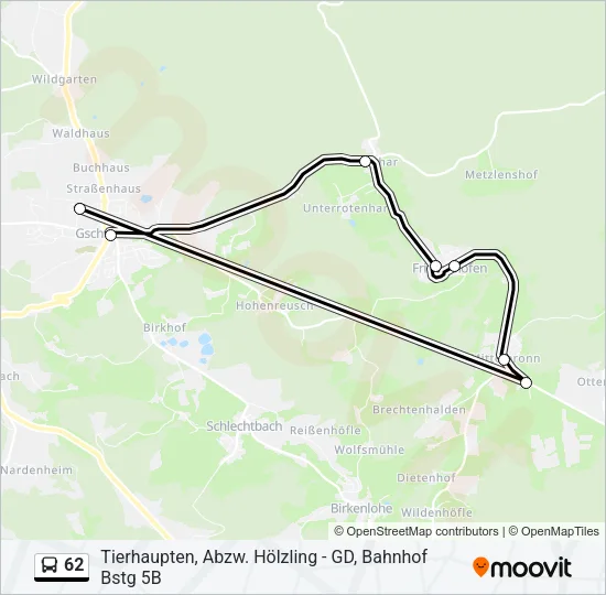 62 Bus Line Map