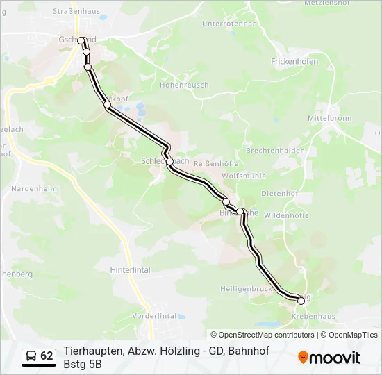 62 Bus Line Map