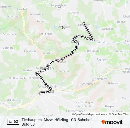 62 Bus Line Map