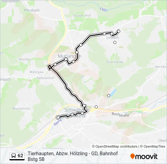 62 Bus Line Map