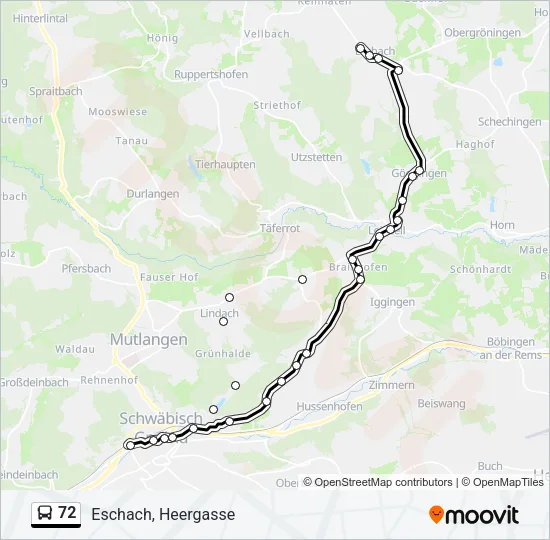 72 Bus Line Map