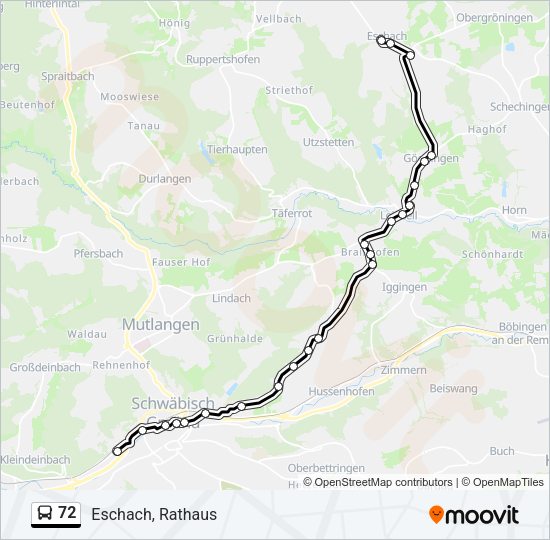 72 Bus Line Map