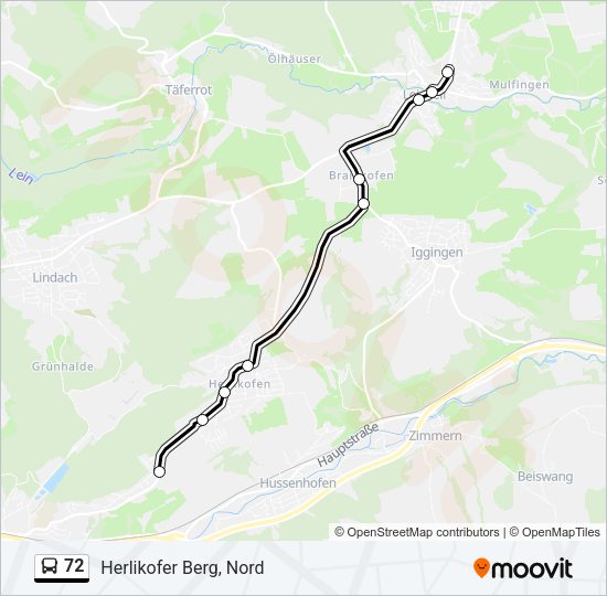 72 Bus Line Map