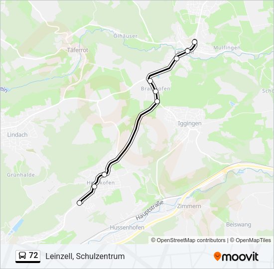 72 Bus Line Map