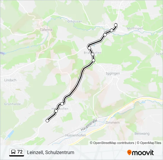 72 Bus Line Map
