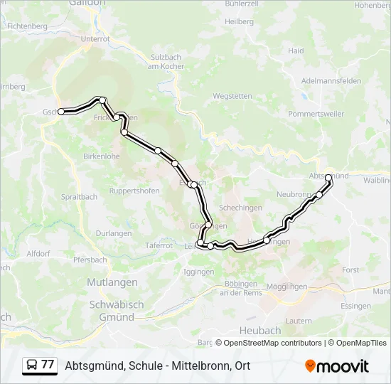 77 Bus Line Map