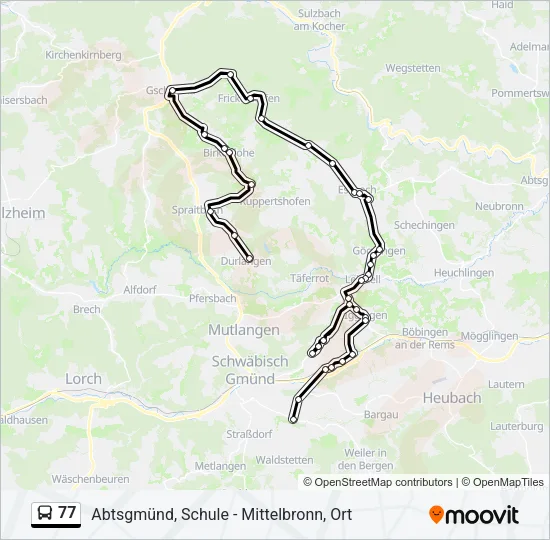 77 Bus Line Map