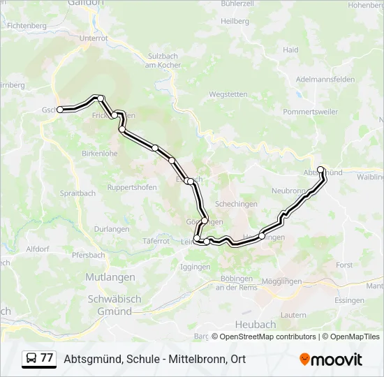 77 Bus Line Map