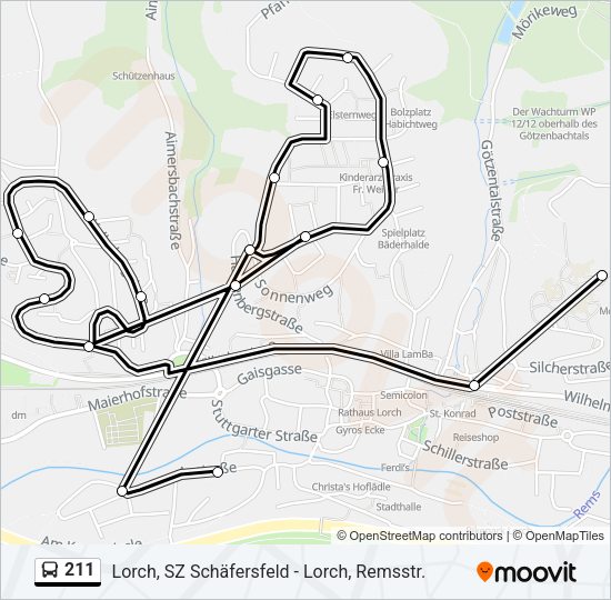 211 Bus Line Map