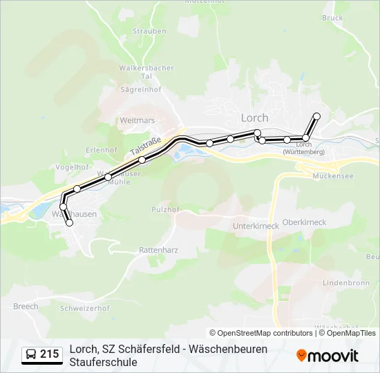 215 Bus Line Map