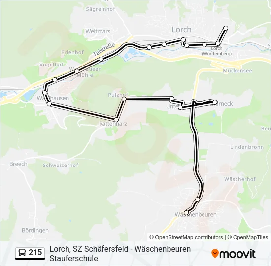 215 Bus Line Map