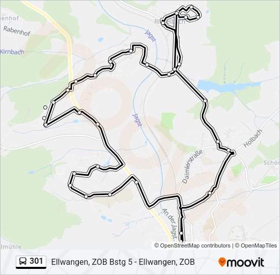 301 Bus Line Map
