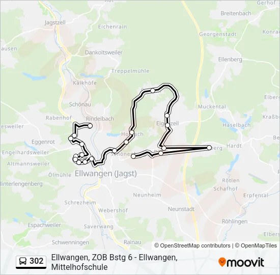 302 Bus Line Map