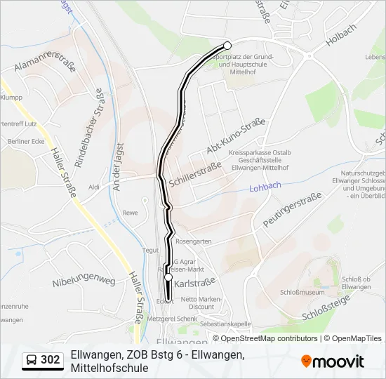 302 Bus Line Map