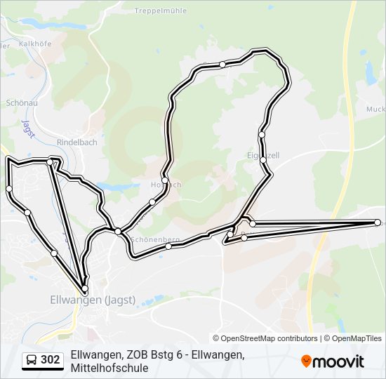 302 Bus Line Map