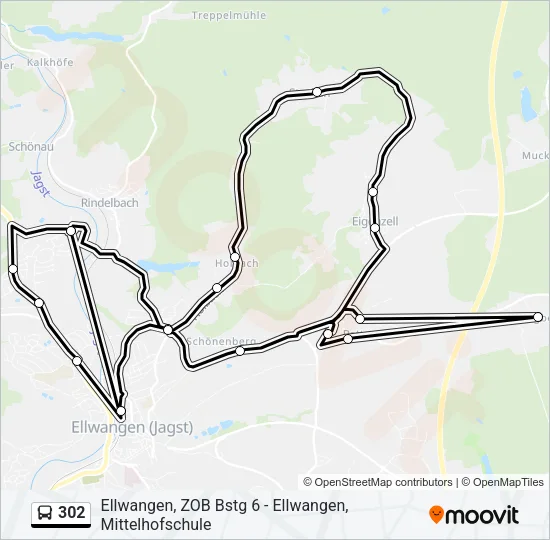 302 Bus Line Map